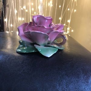 Porcelain made in Italy Pink Candle Holder